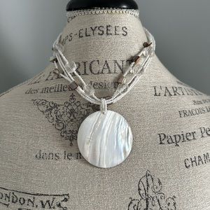 Short white necklace